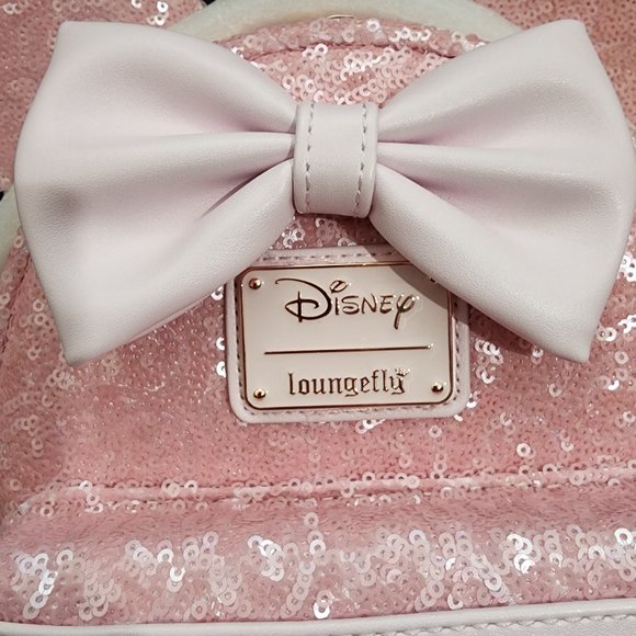 BNWT Minnie Mouse Sequin Cotton Candy Loungefly Mini Backpack - Picture 2 of 9